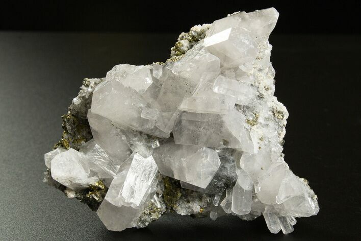 Columnar Calcite w/ Lustrous Chalcopyrite & Pyrite - Fluorescent! #330114